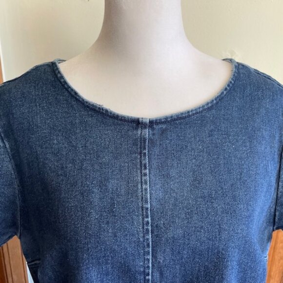 DRAPER JAMES Denim Puff Sleeve Sheath Shift Dress 10 - Picture 5 of 17